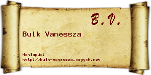 Bulk Vanessza névjegykártya